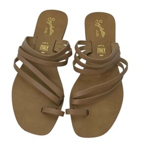 Seychelles Tan Multi-Strap Toe Loop  Sandals Size 7.5